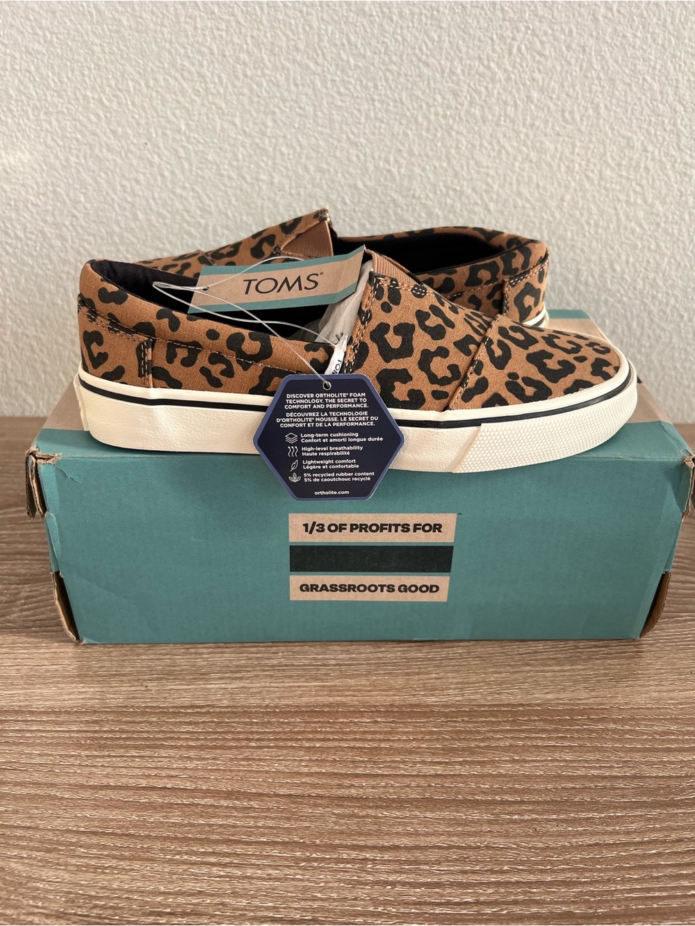 Toms Kids Leopard Print Slip-On Sneakers - Brown & Black